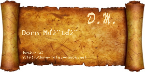 Dorn Máté névjegykártya