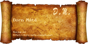 Dorn Máté névjegykártya